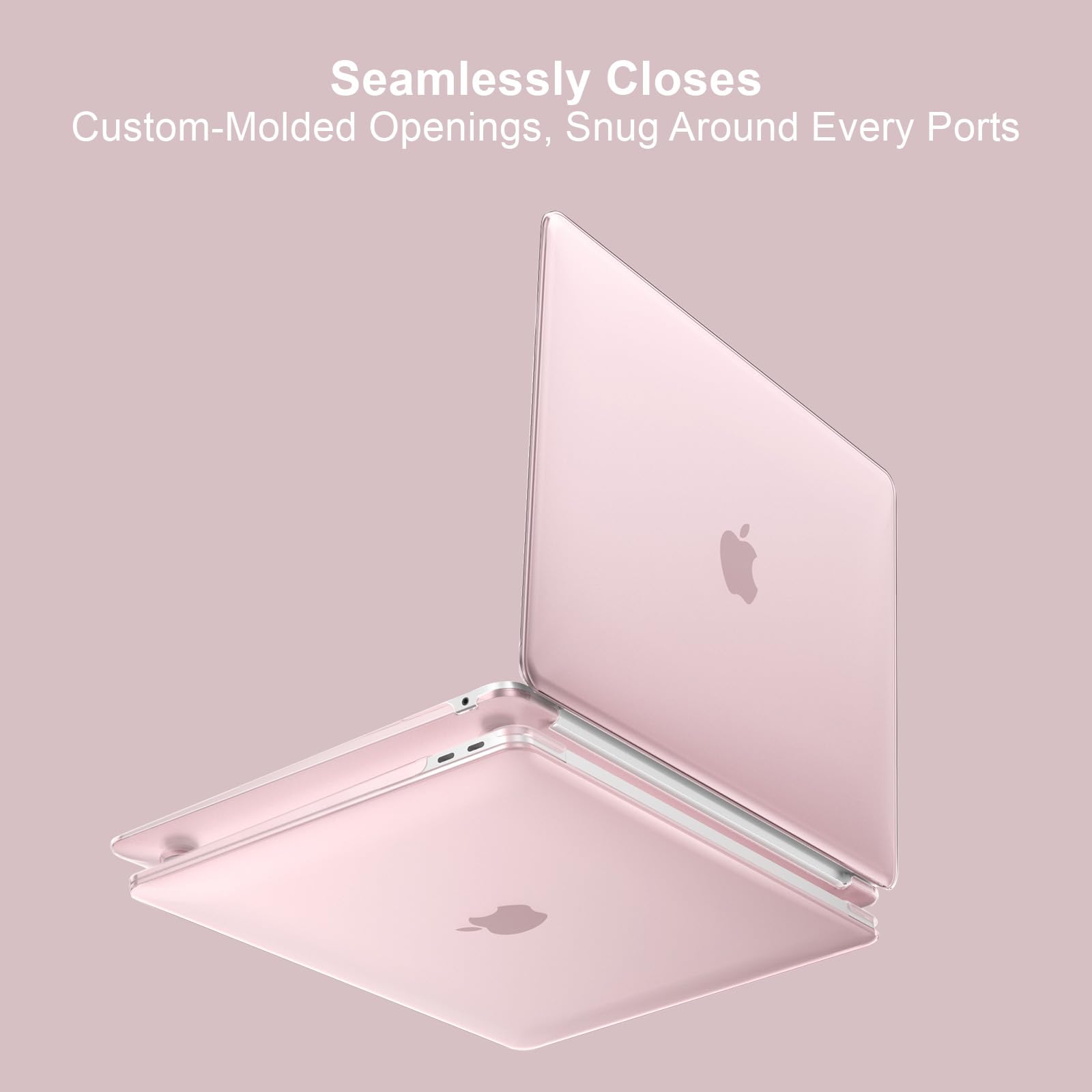 MOSISO Coque MacBook Air 13 Pouces M1 A2337 A2179 A1932 Rigide Housse Clavier Film Écran Sac Rangement Quartz Rose