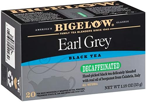 Bigelow Tea Decaffeinated Earl Grey Black Tea, Decaf Tea, 20 Count Box (Pack of 6), 120 Total Tea Bags