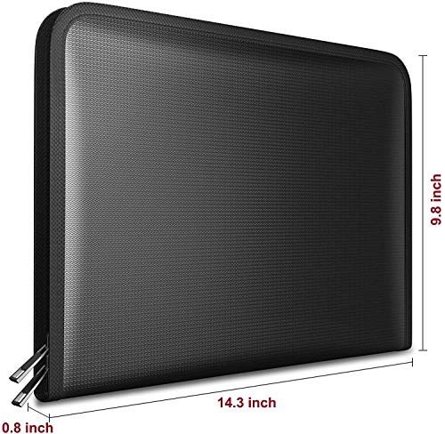 Fireproof File Folder Letter Size, Important Paper Document Organizer,13 Pockets A4 Water Resistant Document Holder Money Briefcase,Silicone Coated Safe Storage Pouch with Zipper Closure - Thumbnail 6