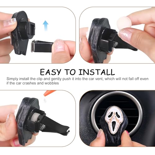 Image of 3 PCS Automotive Air Vent Decorations, Horror Grim Reaper Design Style Automotive Interior Decorations, Air Vent Decoration Diffuser, Universal for Most Cars (Black)