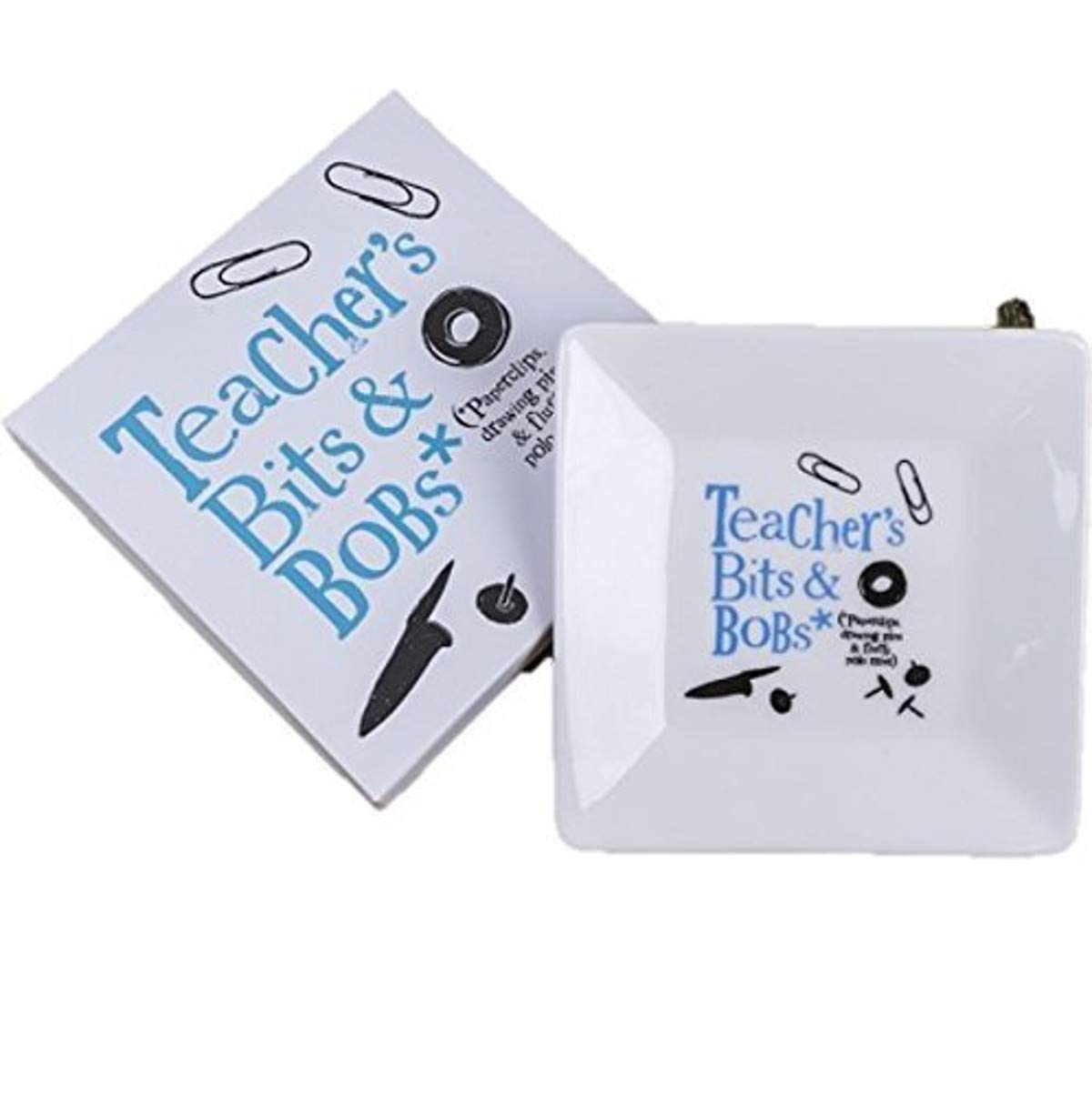 Bright Side Teacher Bits and Bobs Coin Bone Ceramic Tray Gift Boxed