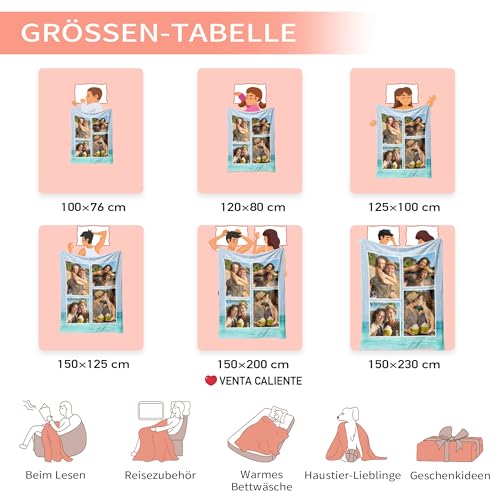Easycosy personalisierte Decke für Paare - Geschenke für Sie Frauen Benutzerdefinierte Bild ersonalisierte Foto Kuscheldecke für Freundin… – Ansicht 6