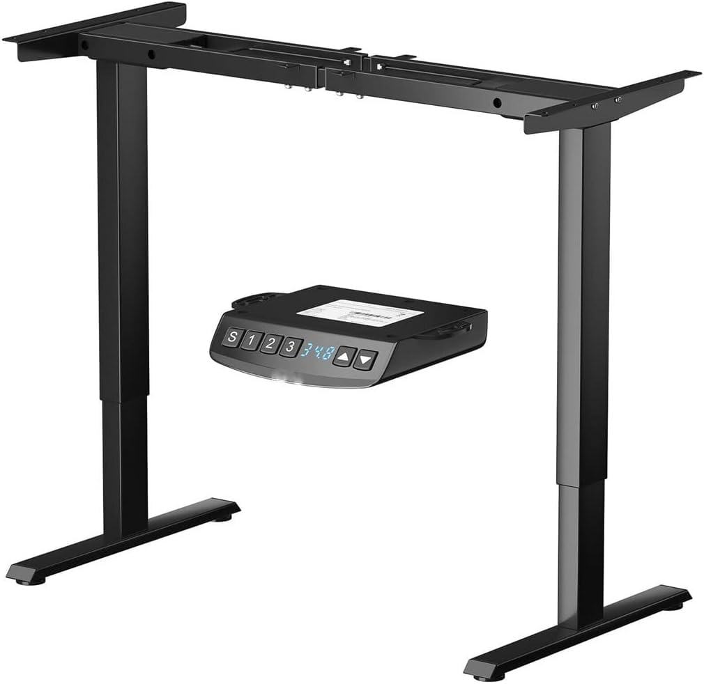 Computer Desk Laptop Desk Electric Adjustable Standing Up Desk Frame Dual Motor W Controller Color Gray D