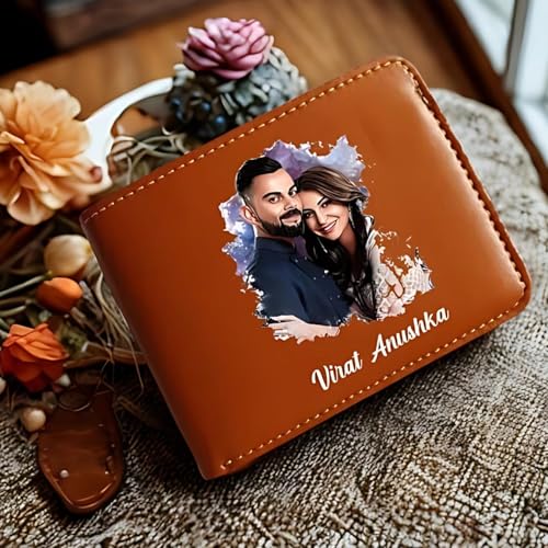 Image of Personalized Smart Pop-Up Leather Wallet for Men & Women | RFID Blocking Card Holer| Slim Magnetic Bifold Wallet with Quick Access Button - Holds 14 Cards & Cash
