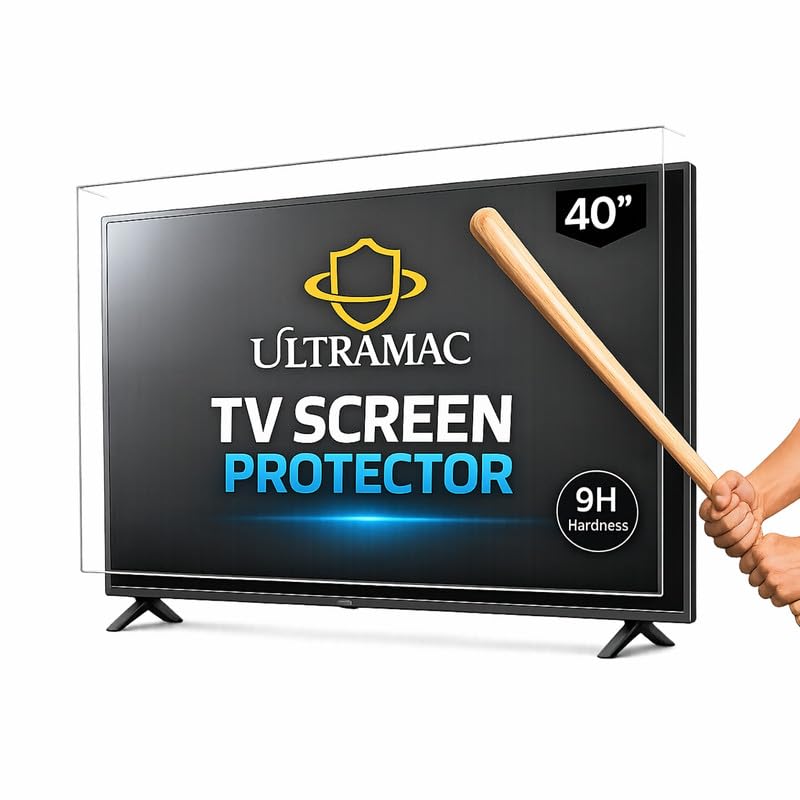 Image of ULTRAMAC 40 inch 3mm Acrylic TV Screen Guard | 9H Hardness | Scratch & Splash Resistant | ISO Certified Protection with Ultra HD Clarity