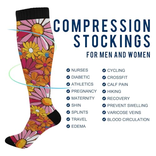 Compression Socks for Men and Women Knee High Socks Support for Sport Running Hiking Fitness4
