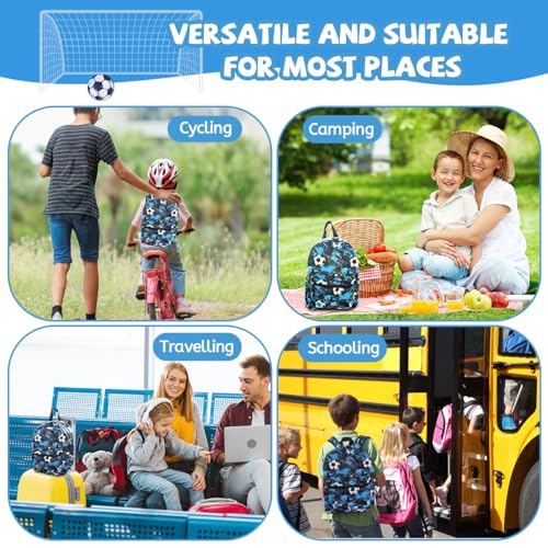 Treer Kids Backpack,3D Football Print School Bags,Toddler Backpack for 2-5 Years Old, Lightweight and Breathable Children's School Bags for Girls/Boy, (27 * 22 * 13cm) Blue - Image 7