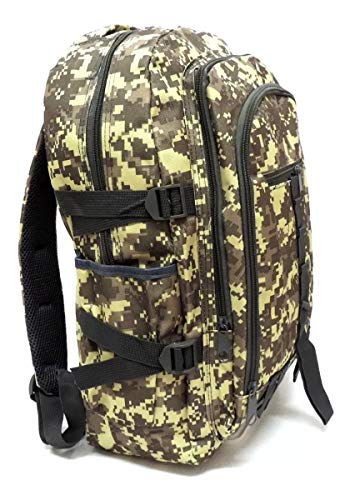Mochila Militar Reforçada De Lona Exército Costas Camuflada Grande Bege