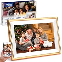 FRAMEO Digital Picture Frame - ELIME 10.1 Inch WiFi Digital Photo Frame with 16GB Storage, 1280x800 IPS Touch Screen, Auto-Rotate, Wall Mountable - Virtual Photo Frame - Aluminum Frame Housing