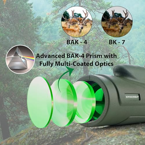 Image of 40x60 Monocular Telescope with Smartphone Adapter, High Powered BAK4 Prism FMC Monocular for Kids & Adults, Compact Low Light Vision Telescope for Wildlife, Camping, Travel & Outdoor