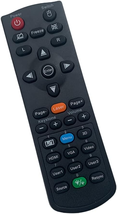Generic J8947-0384-00 Original Remote Control for Optoma DAEWSGG DAEXSGS S310 S311 S313 W311 W313 X310 X313 BR311 BR332 BR324 BR327 DS331 DS343 DW343 DX343 H181X LCD Projector, black
