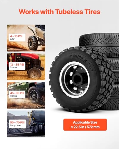 Image of VEVOR Air Tire Bead Seater, 5 Gal / 18.9 L, Heavy Duty Tire Bead Blaster Tool, 87-116 PSI Operating Pressure, Air Trigger Seating Inflator for Pickup, Truck, ATV, Jeep, Van, Lawn Tractor, RV, Black
