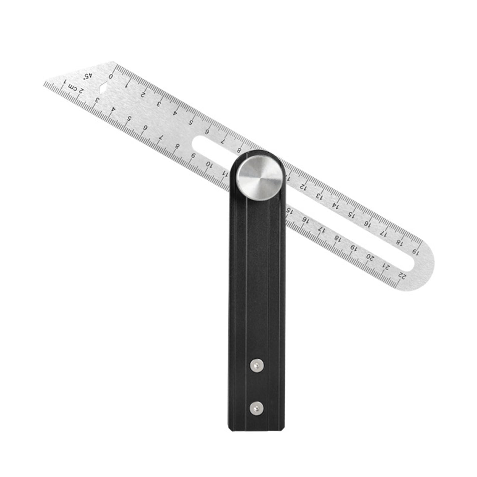Accuracy Aluminum Woodworking Square Ruler with 90 & 45 Degree Angles Suitable for Accurate Marking & Measuring Aluminum Mixture Woodworking Square Flexible Combination