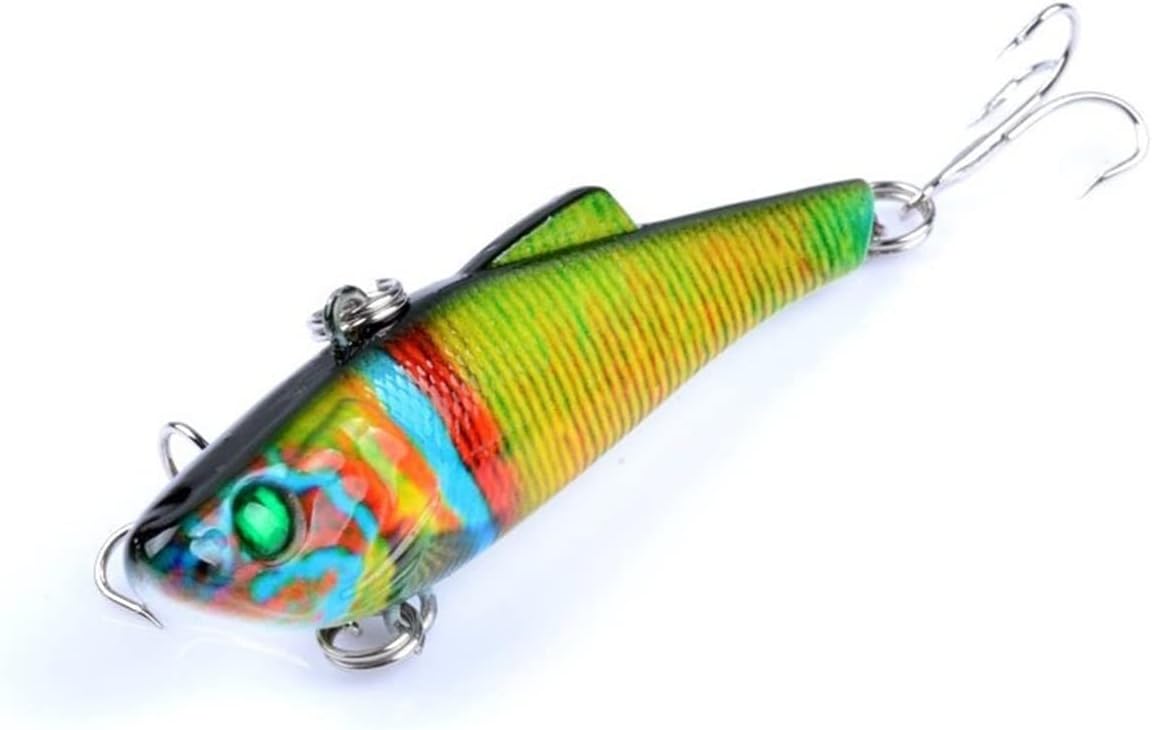 10Pcs Winter Vibrating Sinking Fishing Lures 70mm 6.5g Artificial Hard Bait Lifelike Painted Crankbait Wobblers Bass Fishing Lures Treble Hook Outdoor Fishing Tackle