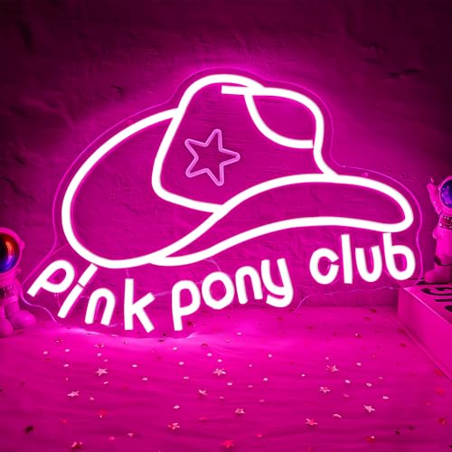 Image of Pink Pony Neon Sign Western Cowgirl Neon Lights for Wall Decor Dimmable Neon Lights Midwest Princess Led Signs For Bedroom Wall Girl Cave Club Bar Pub Gift