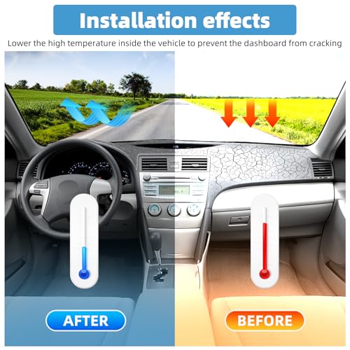 Image of Dash Cover Mat for Toyota Camry 2007 2008 2009 2010 2011 Non-Slip Dashboard Cover Mat Sunshade UV Rays Protector Interior Accessories(Grey)