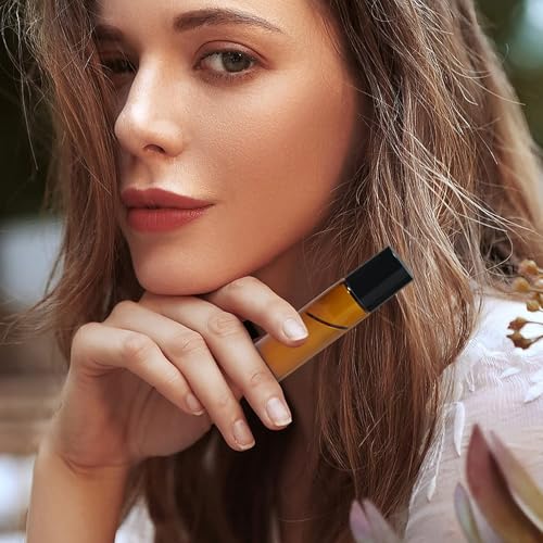ComSaf 10ml Ätherische Öle Roller Glasflaschen, 24er Set Anti-UV Klein Nachfüllbare Containermit mit Edelstahl-Roller Ball, Trichter, Öffner, Etiketten, Pipetten, für Aromatherapie Gemische