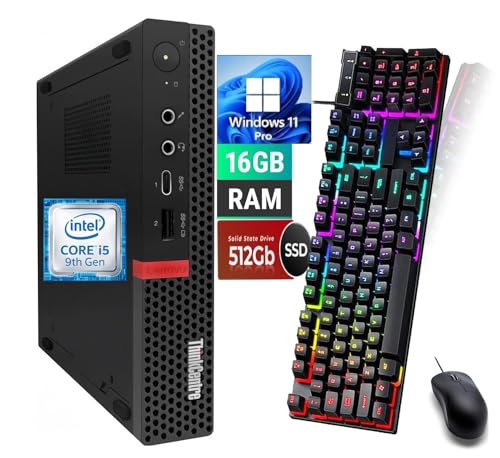 Lenovo ThinkCentre M720Q Tiny PC Desktop Computer, Core i5-9400 Up to 4.1GHz, 16GB DDR4, 512GB SSD, Keyboard&Mouse, 4K Support, HDMI, DP, VGA, Win11 Pro (Renewed)