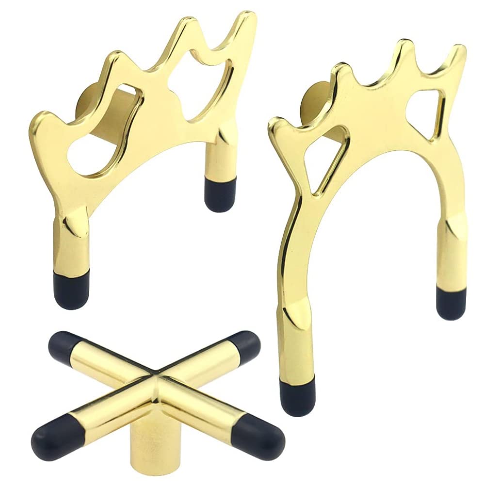 CNAFGBGG 3PCS Billiard Brass Bridge Heads Snooker Table Rests Set Pool Cue Stick Frame Head Spider Holder