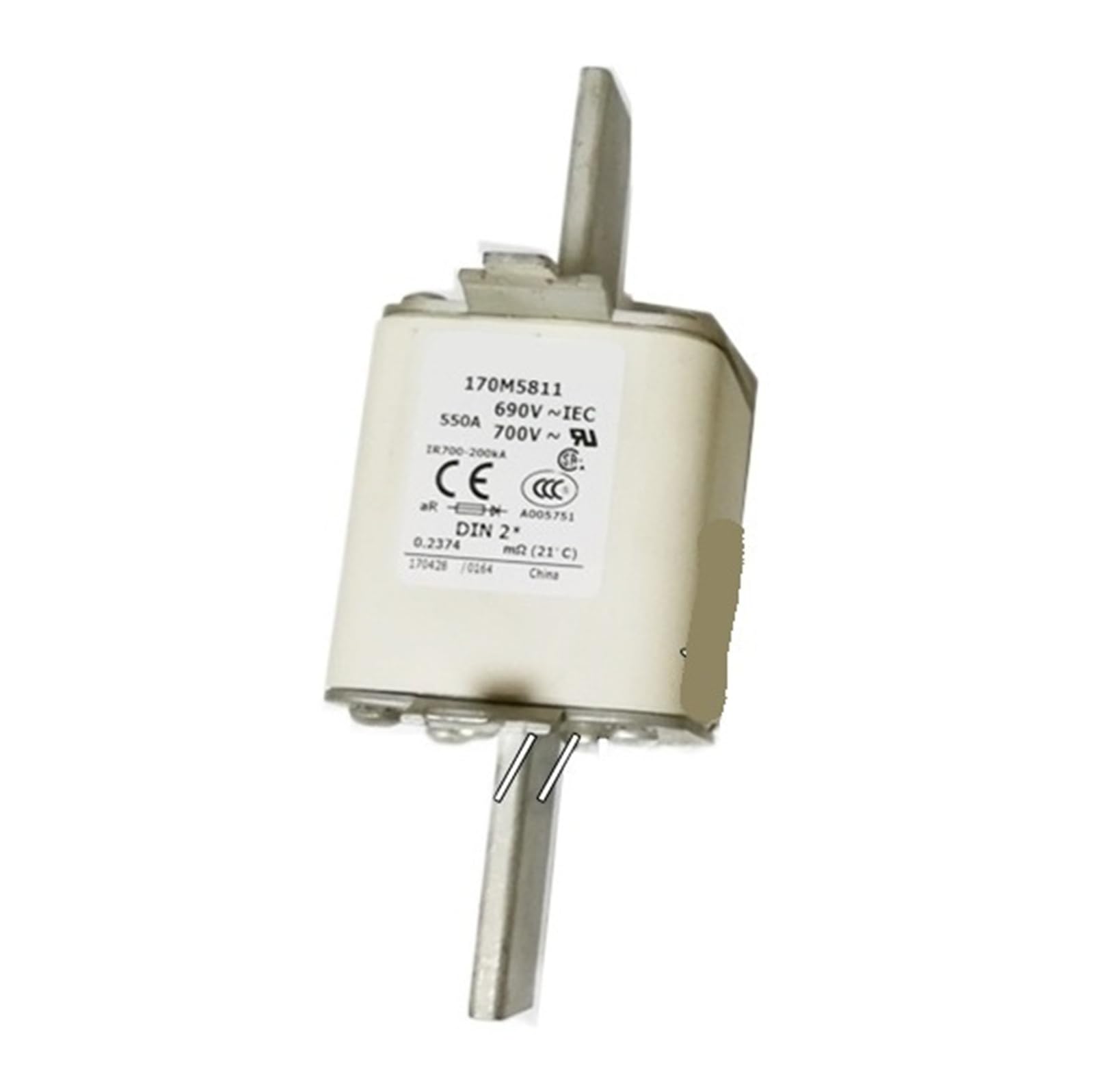 Fusible de haute précision 170M5811 550A conforme aux normes IEC