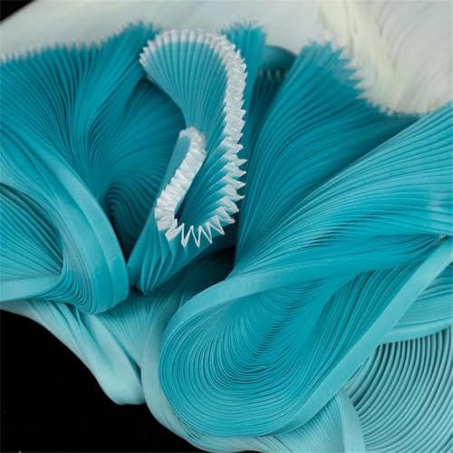 Tissu maille plissée dégradé structurant pour robe de mariée
