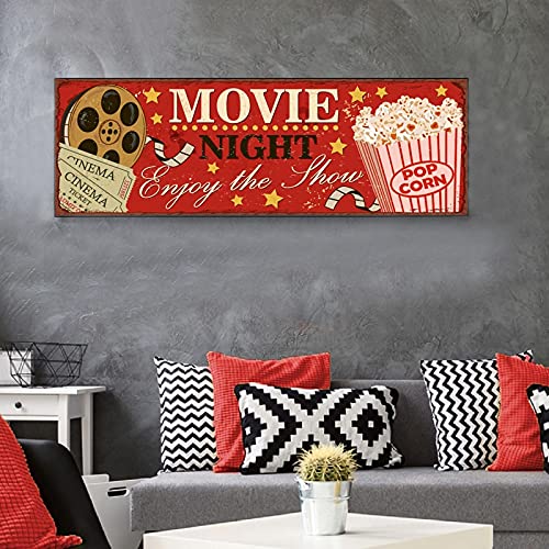 Peinture toile cinéma rétro grand format 50x150cm sans cadre