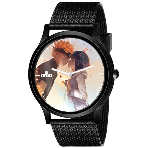 AROA Watch New Watch for Cute Naruto and Hinata Nose Kiss Model : 990 Black Metal Type Analog Black Strap Watch White Dial for Men Stylish Watch for Boys- (B0CHVR7PKQ) Amazon Price History, Amazon Price Tracker
