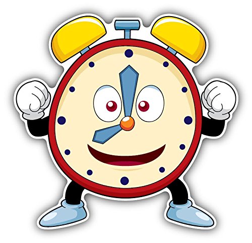 Zirni Alarm Clock Smile Funny Cartoon Sticker Decal Design