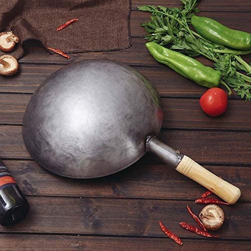 Wok tradicional de hierro martillado a mano, 36 cm miniatura 5