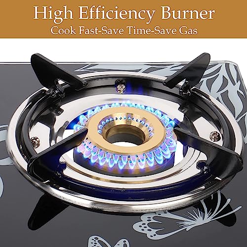 Khaitan 3 Burner BPJio Digital Toughened Glass LPG Gas Cooktop, Manual Ignition Gas Stove with