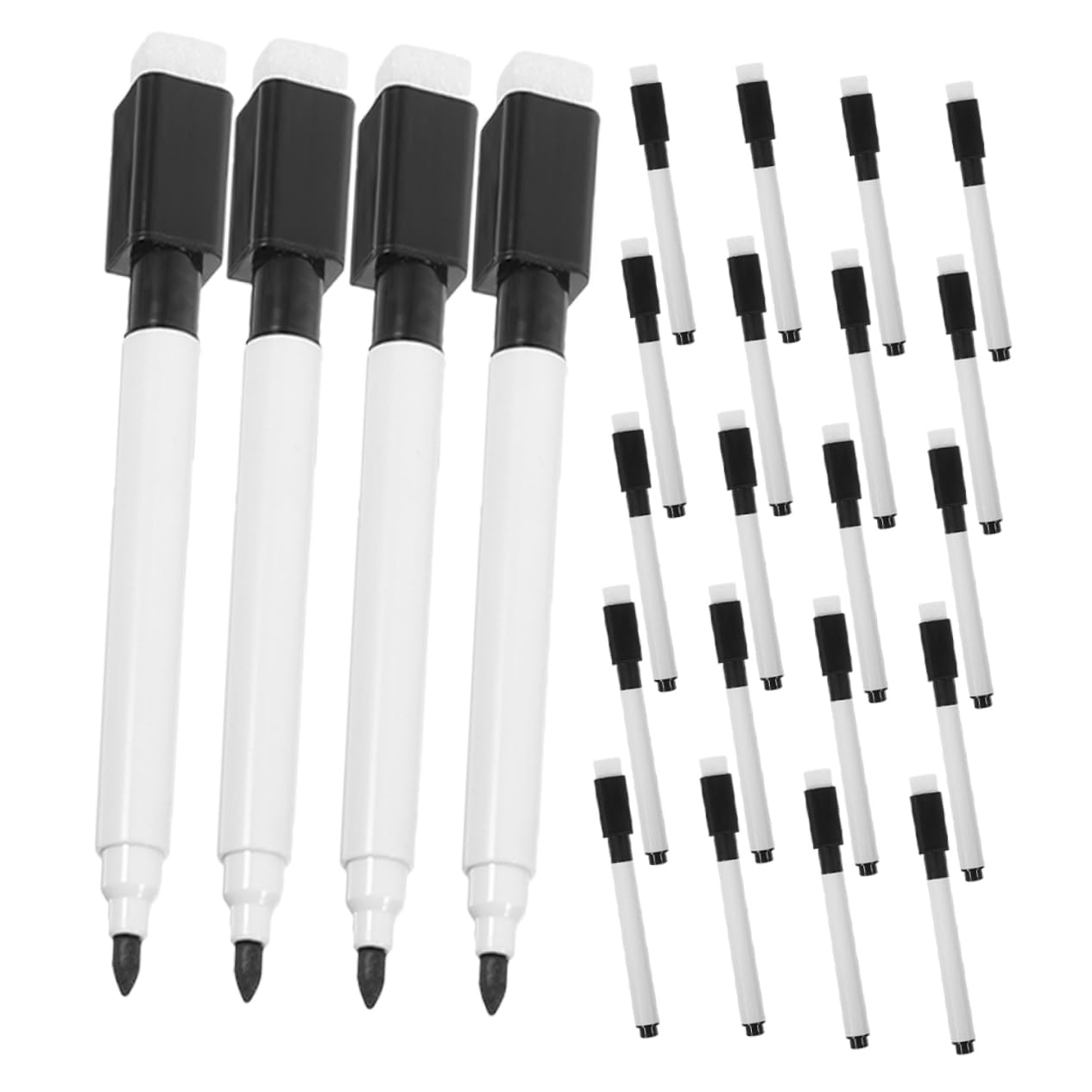 SHINEOFI 24 piezas Rotuladores Borrables de Pizarra Blanca Magnéticos Punta Fina y Borrador para Casa Oficina y Escuela Marcadores para Superficies Múltiples