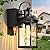 OPAXIS Outdoor Porch Light with GFCI Outlet, Black Motion Sensor Exterior Lighting Fixtures Wall Mount for House with Water Ripple Glass, Anti-Rust Waterproof Outdoor Wall Sconce Lantern for Garage