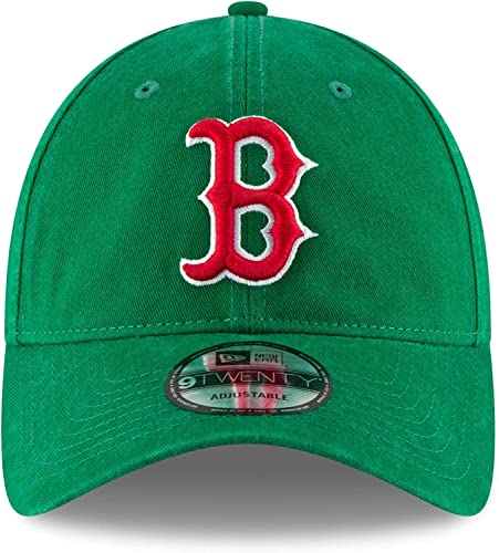 New Era MLB Khaki Core Classic 9TWENTY Adjustable Hat Cap One Size Fits All, Boston Red Sox Kelly Green, One size