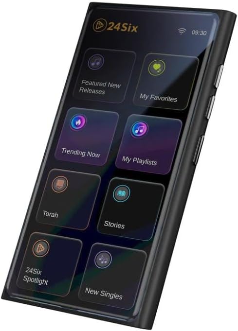 24Six Solo4 128GB Kosher MP3 Player with Jewish Music, Children's Stories and Torah Shiurim (Black)