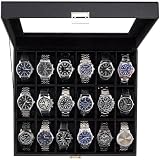 ProCase 18-Slot All Black Watch Box