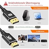 4K Displayport to HDMI Cable 1M,Uni-Direction,4k@30Hz,2k@60Hz,1080p Full HD,DP(Source) to HDMI(Display) Cable,PVC Cord,Gold-Plated Plugs for Dell,NVIDIA,AMD,Lenovo,Monitor, Projector(1M) - Image 6