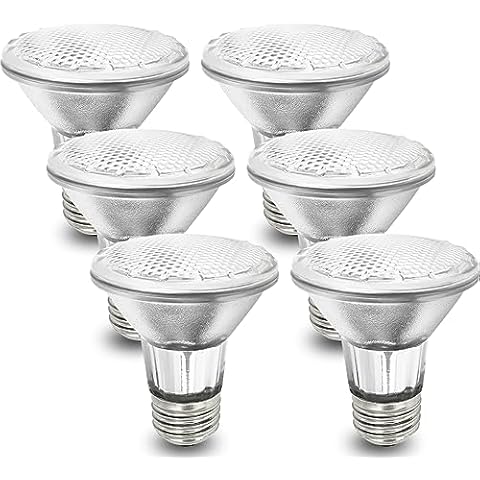 Par20 Bulbs, 6 Pcs 120V 50W Par20 Flood Light Bulbs, E26 Medium Base Long Lasting Life High Output Reflector Flood Lights -Warm Light Cover