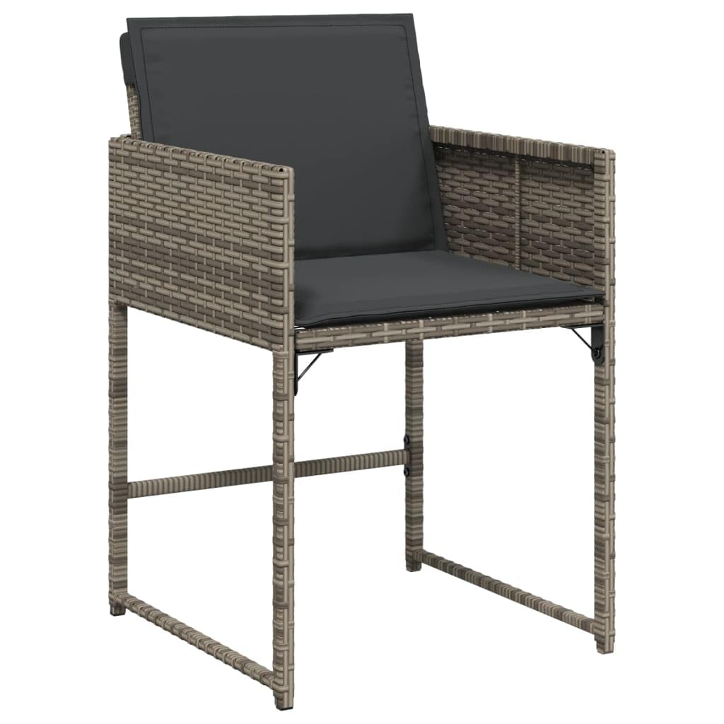ShGaxin Set Sala da pranzo giardino 9 pezzi e cuscini in rattan sintetico Grigio, Set Tavolo e Sedie Giardino, Tavolo Terrazza Esterno e Sedie, Set Terrazza, Mobili da Giardino Esterno - 3278089