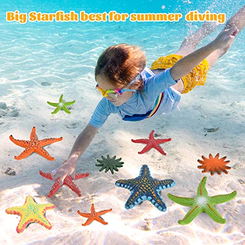 Zaugontw 14 Pieces Diving Starfish Pool Toy, Colorful Starfish Set Summer Swimming Diving Toys Set, Starfish Sea Animals Set, Dive Throw Toy Set Underwater Swimming Toy #TOP3