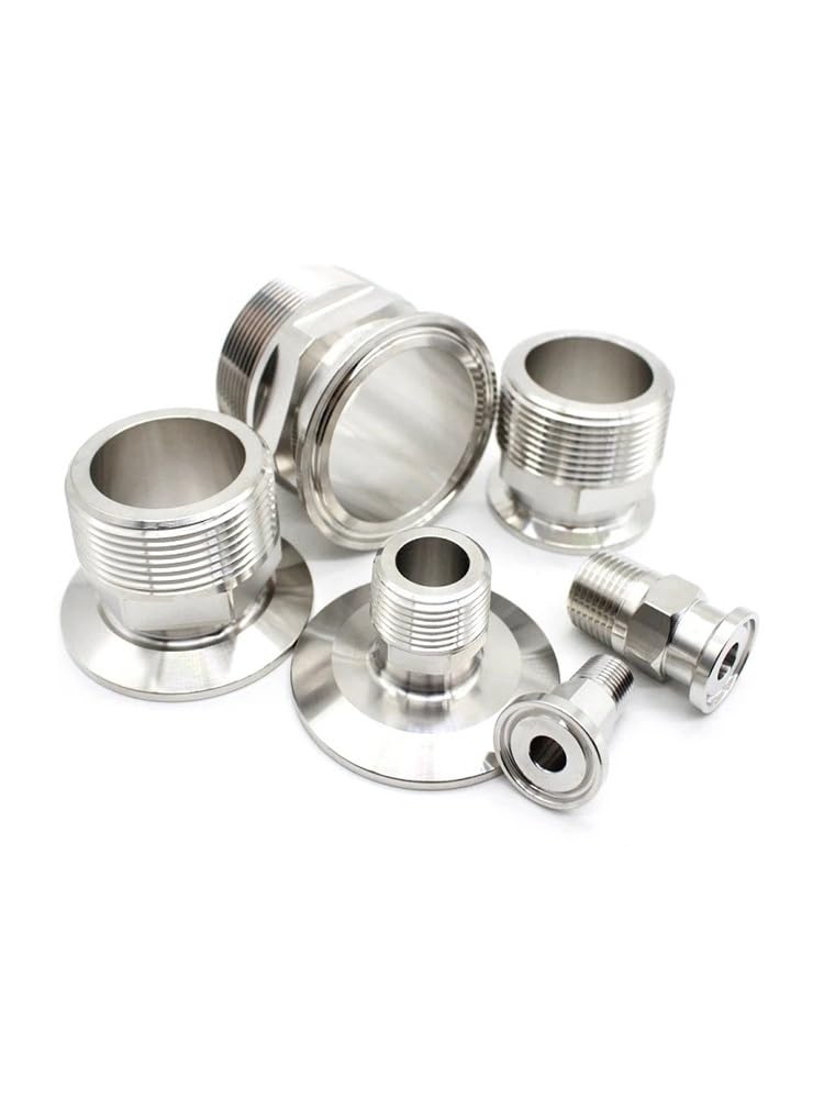 0.6 cm 1in -4in 1.3 cm 1.9 cm 2.5 cm -10.2 cm NPT męski x 1.3 cm 1.91 cm 3.8 cm 5.1 cm -10.2 cm Tri Clamp Connector Pipe Fitting 304 316L stal nierdzewna (1.5-NPT-K50.5, SUS316L 6L) Łącznik