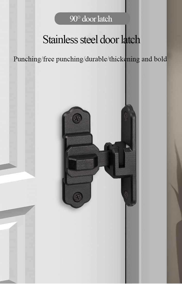 Gate Latch Lock Sliding Latch Bolt Sliding Door Lock ， Sliding Bolt Door Locks Padlock, Slide Latch Lock, 90 Degree Stainless Steel Latch, Right Angle Curved Door