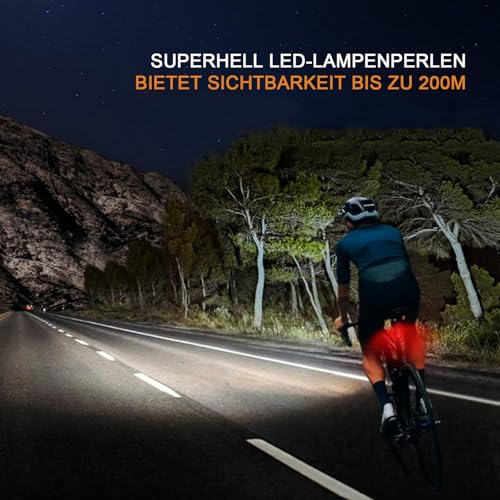 Owleye Fahrradlicht Set LED - StVZO Zugelassen Fahrradlampe 50 LUX - Wasserdicht Fahrradlichter IPX...