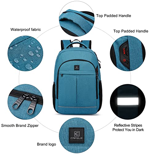 Backpack,Bookbag for Men and Women, 17.3 inch TSA Water Resistant Business Travel Laptop Backpack,Durable College School Backpack Bookbag for Teens, Lake blue - image 6