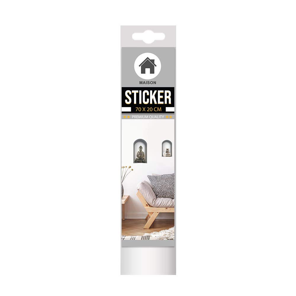 Zen et Ethnique Wall Sticker Kennel Buddha, Beige Or Cream, to Evoke Buddhist Serenity and Spirituality - Image 3