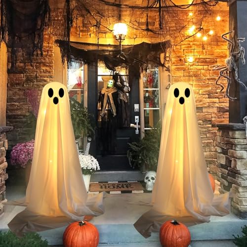 FunouHome Halloween Decorations Outdoor Indoor-2 Packs Light Up Ghost-Lighted Spooky Ghost Decor の商品画像 6