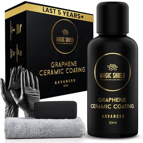 Magic Shield Graphene Coating for Cars ? Self-Healing, 5+ Years Durability ? Advanced SiO2 Ceramic Protection - High Gloss, Anti-Scratch - Perfect for Cars, Motorcycles, Marine, and RVs