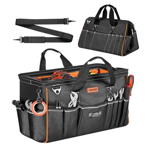 VEVOR Tool Bag, 20 Inch, 33-Pocket Portable Large Tool Box Organizer Storage, Toolbox with Big Zipper, Adjustable Shoulder Strap, Water-Resistant Carry Toolbag, for Men Women Dad Husband Fathers Day by VEVOR - Used condition - US$23.65