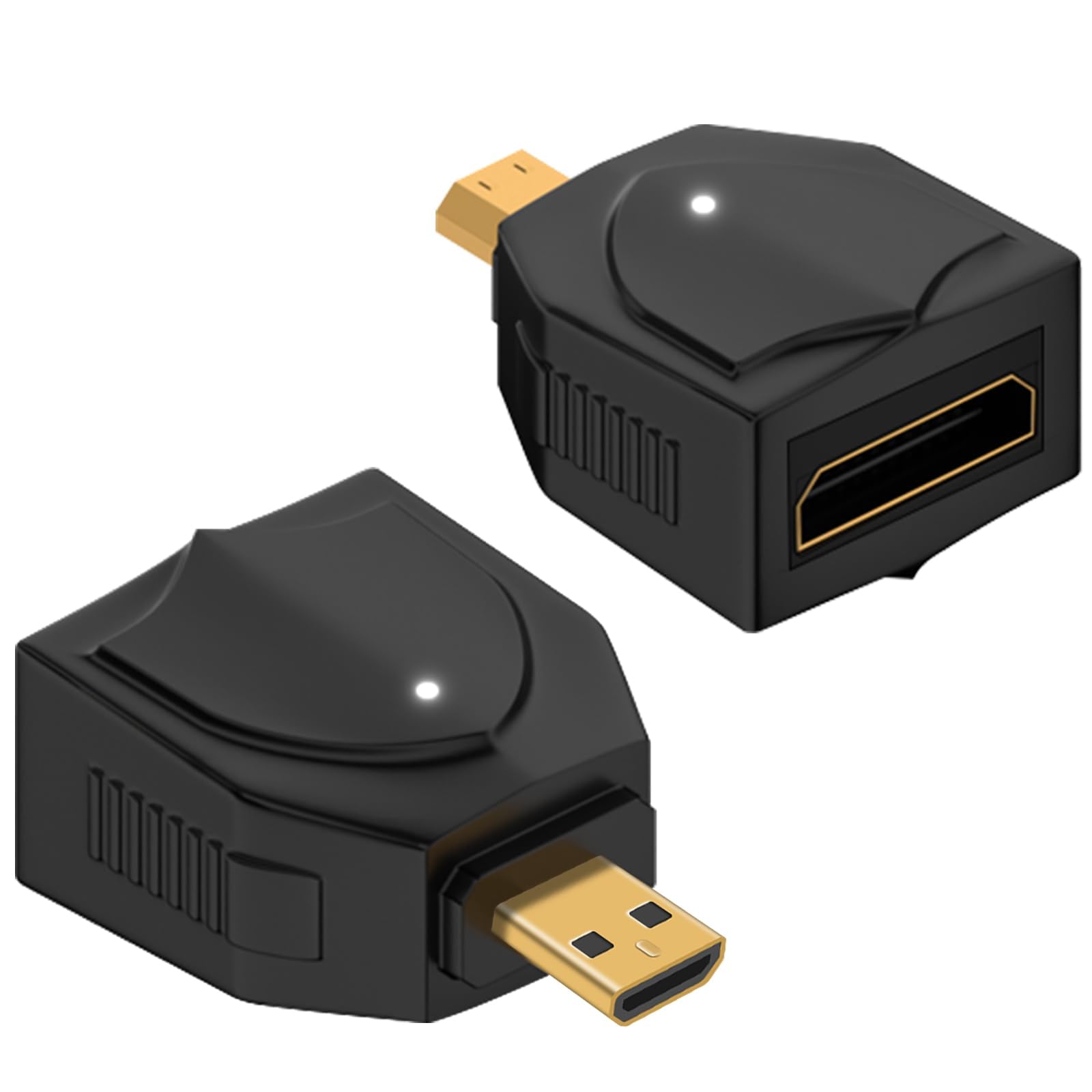 2 Pcs 8K Micro HDMI to Mini HDMI Adapter, Standard Micro HDMI Adapter 2.1 Version, 48Gbps Micro HDMI Male to HDMI A Female Adapter, Supports 8K@60Hz/4K@120Hz Video, for Laptop, Projector, Monitor