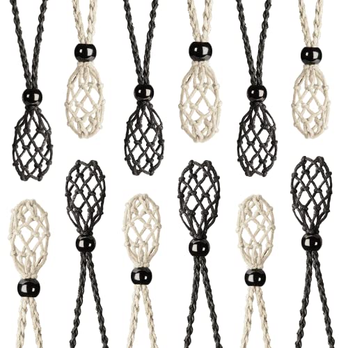 Soporte para collar de jaula de cristal con cordón ajustable tejido para amuletos