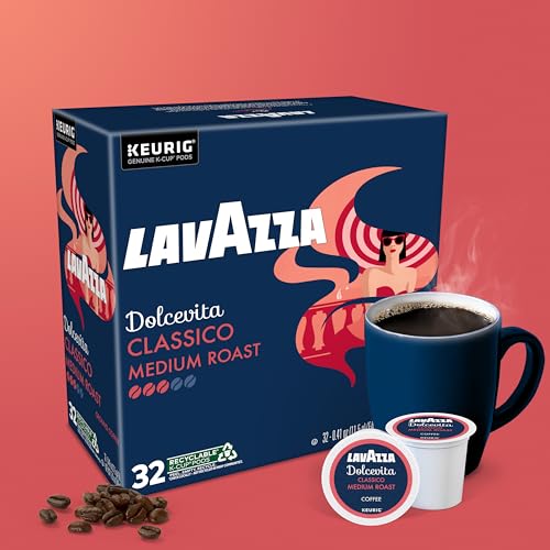 Image of Lavazza Dolcevita Classico Keurig K-Cup Pods, Medium Roast, Arabica and Robusta Blend (32 Pods)